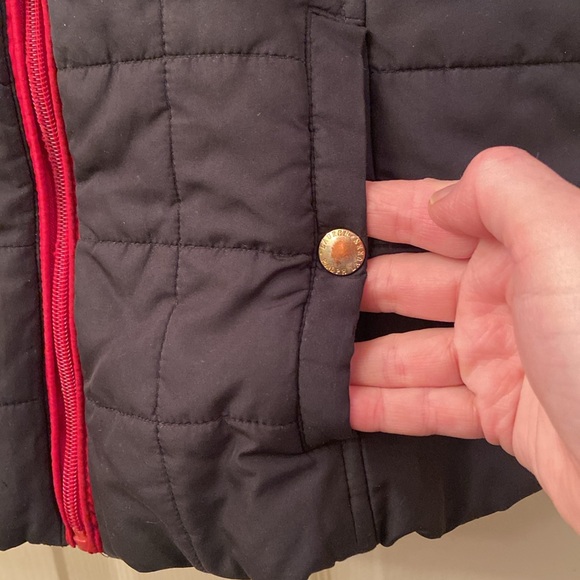 Lauren Ralph Lauren Quilted Vest Black Red Collar & Zipper Pockets WM SZ L - Picture 6 of 14